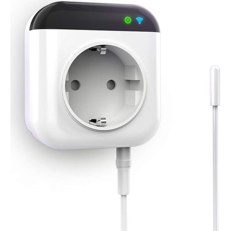 Prise Thermostatique Wifi Programmable Avec Capteur, Prise De Contrôle Numérique Wifi Avec Application