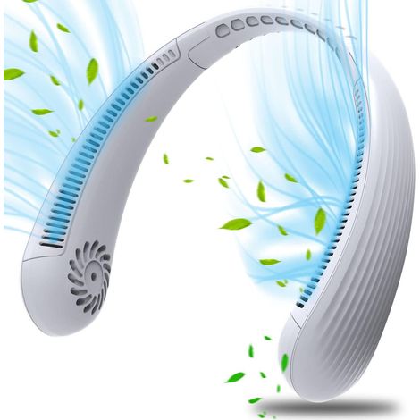 Tragbarer Nackenventilator, Usb-blattloser Leiser Ventilator, Halskühler (reines Weiß)