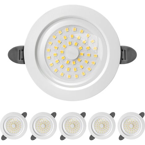 Einbau-spot Led, Ip44 Einbaustrahler Für Innenräume, Extra Flacher Einbaustrahler 28 Mm, 9 W 900 Lumen Entspricht 90 W Glühlampe, Warmweiß 3000 K, Für Badezimmer, Wohnzimmer, Küche, 6er-pack