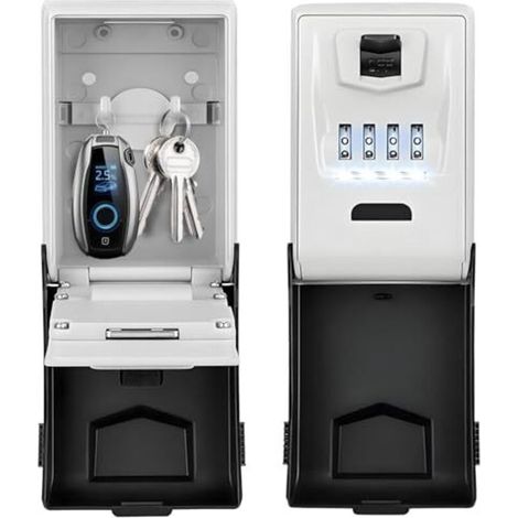 Schlüsselbox Mit数字code, Große Schlüsselbox Mit 4-stelligem Beleuchtetem Code, Wasserdichte Und Rostfreie Schlüsselbox Für Den Außenbereich, Für Haus, Büro,
