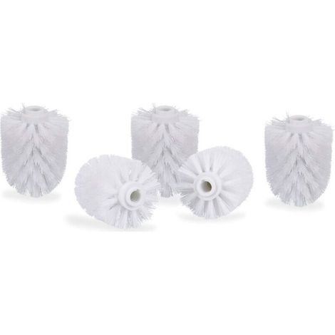 5er-pack Wc-bürstenköpfe, Große Wc-bürsten Mit 12 Mm Gewinde, Ersatz-wc-bürstenköpfe Mit 8 Cm Durchmesser, Weiß