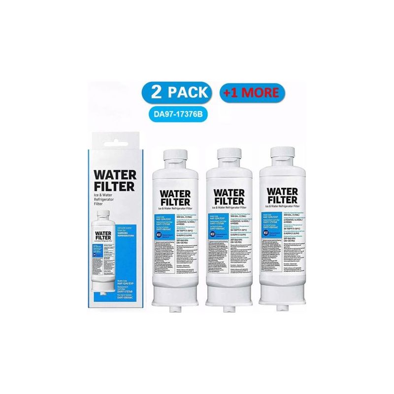 Lot De 3 Filtres À Eau De Réfrigérateur – Compatible Da97-17376b, Da97-08006c, Haf-qin – Bloc De Charbon Actif Pour Élimination Des Contaminants