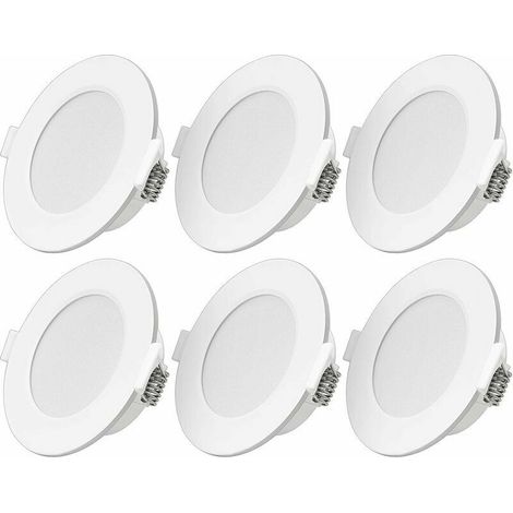 Einbau-led-spot Ultraflach 6w Led Spot 230v Ip44 Warmweiß Set Aus 6 Led-einbauspots Einbautiefe 26mm Mini Slim Deckenspot Für Badezimmer Wohnzimmer