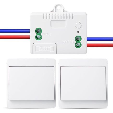 Funk-schalter-set, Selbstversorgender Funk-lichtschalter, 220 V Batteriebetriebene Funk-schalter, Kabellose Fernbedienung Für Wandmontage Zur Beleuchtungssteuerung Im Haushalt, Wasserdicht Und Sicher