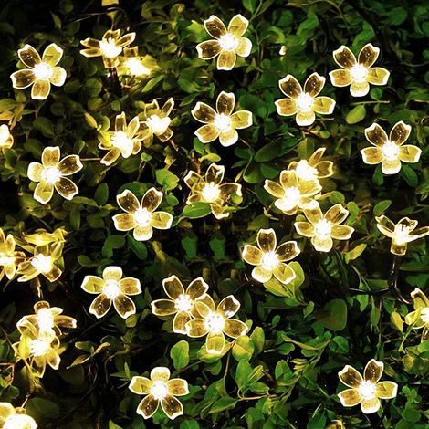 6,5 M Led-blumen-lichterkette In Warmweiß, Solarbetriebene Lichter Für Garten-, Hochzeits-, Weihnachts- Und Partydekoration