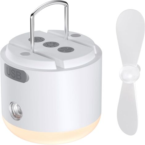 4-in-1-campinglaterne Mit Luftbefeuchter, Led-campingbeleuchtung, Wasserdicht, 4 Beleuchtungsmodi, 2 Windmodi