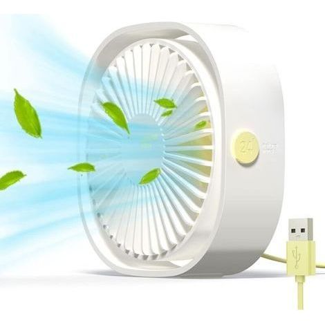 Usb-ventilator Mini-ventilator Tragbarer Ventilator Leiser Schreibtischventilator Mit 3 Einstellbaren Geschwindigkeiten Usb-gespeist, Für Zuhause Und Büro (weiß)