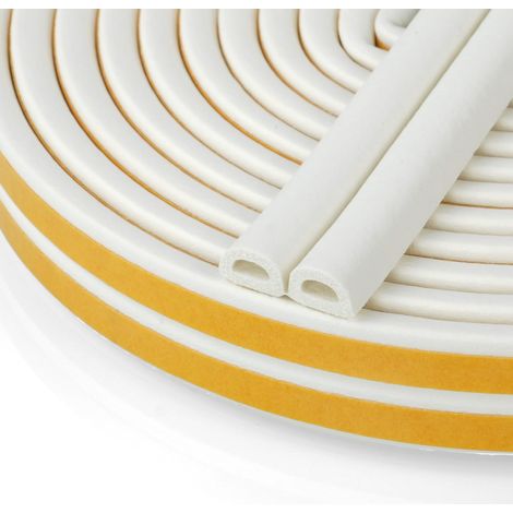 Bande De Joint D-profil, Türdichtung, Fensterisolationsband Mit Starkem Klebevermögen, Geräuschisolierung, Stoßschutz Und Witterungsbeständigkeit, 9mm X 6mm (weiß 6m)