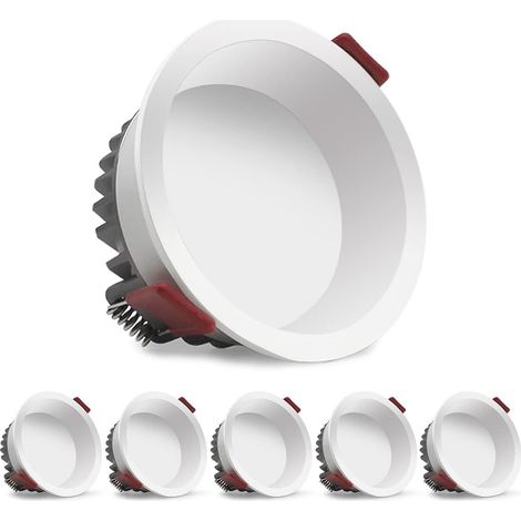 5 Led-einbauspots, 8w Spot, Cri≥90, 700lm, Kaltweiß 6000k, 220-240v, 75mm Ausschnitt, Ip44 Wasserdicht, Premium Einbaustrahler Blendfrei Für Badezimmer Küche (weiß)