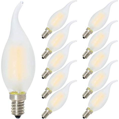 10 Stück E14-filament-led 4w Edison-retro-lampe C35 Vintage Dimmbar Warmweiß 2700k 400lm Ersatz Für 40w Glühlampe Milchglas Ac220v [energieeffizienzklasse D]