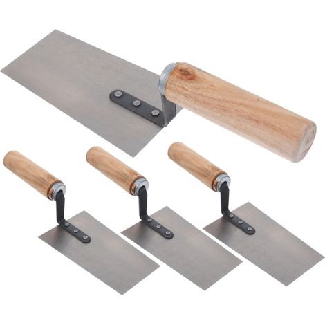 4-teiliges Set Edelstahl-glätter Für Spachtel- Und Putzarbeiten – Bauspachtel Mit Griff – Mauerwerkzeuge Zum Nivellieren Und Formen Von Mörtel
