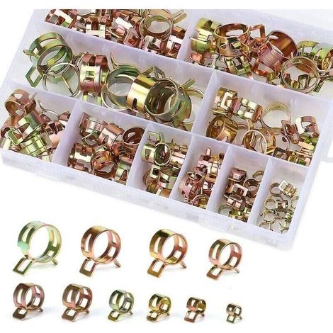 100-teiliger Klemmring-set Für Kraftstoffschläuche, Federschlauchschellen Mit Aufbewahrungsbox (6–22 Mm, Größe 10)