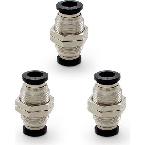 3 Stück Pneumatik-steckverbinder, Pneumatik-wanddurchführung, Pneumatik-schnellsteckverbinder Für Schlauchanschluss Mit 8 Mm Durchmesser