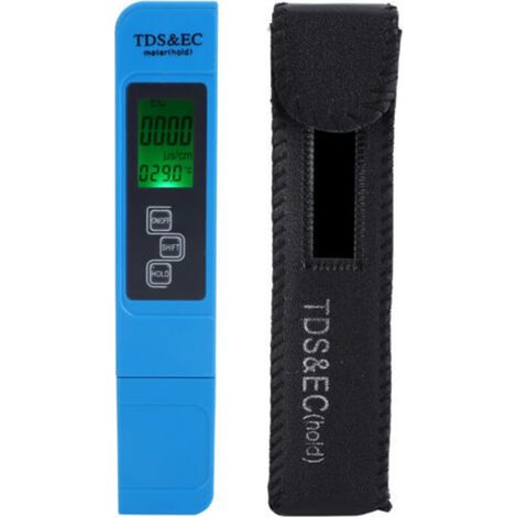 3-in-1 Elektrischer Leitfähigkeitsmesser Blau, Tds Ec Messstift Zur Wasserqualitätsanalyse Mit Hintergrundbeleuchtung -