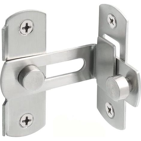 Türriegel, Scheunentürriegel, Schiebetürhaken Aus Edelstahl, Schiebetürschloss, Sicherheitsverschluss Für Tür, Fenster Und Schrank (90°, 10 Cm, Ar