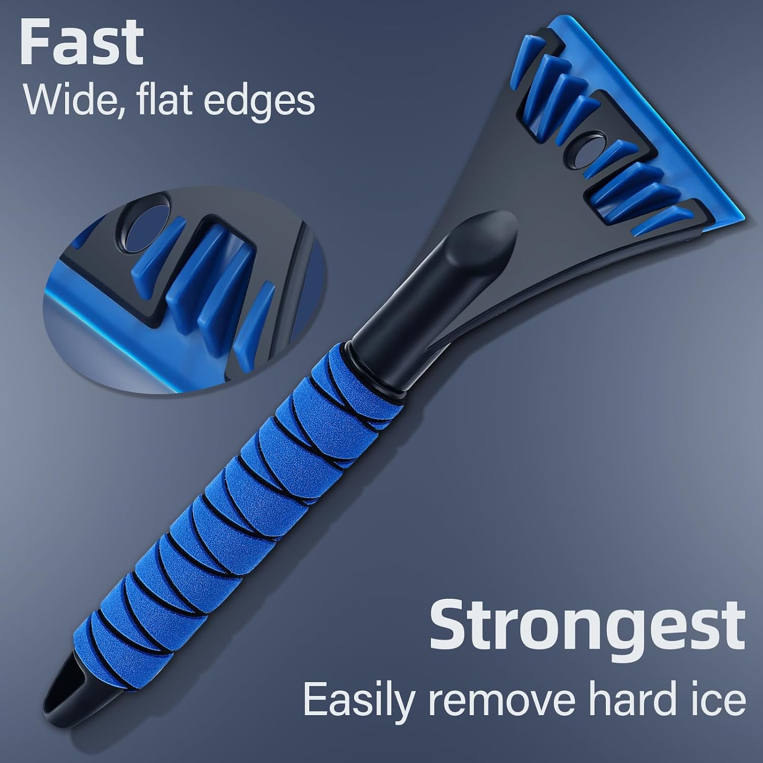 Eiskratzer Fürs Auto 2025, Scheibenkratzer, Eiskratzer Mit Weichem, Rutschfestem Griff, Effizienter Eiskratzer Mit Eisbrechfunktion 10,8 X 32 Cm (blau)
