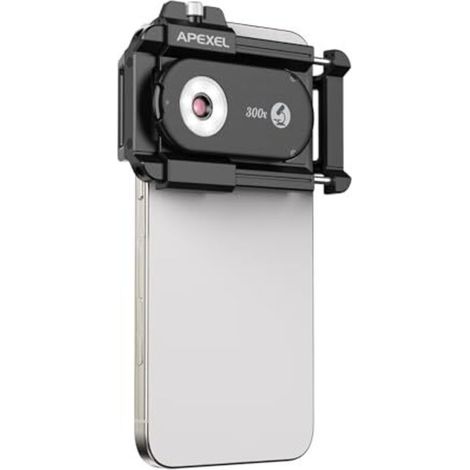 300x Handy-mikroskop Mit Cpl-linsen, 18 Leds, 19 Beleuchtungsmodi, Uv-licht Und Universeller Clip Für Android/iphone, Ideal Für Gärtner Sowie Uhrenliebhaber Und