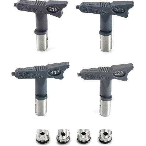 4 Stück Umschaltbare Airless-düsen, Spritzpistolen-zubehör (215, 315, 417, 523)