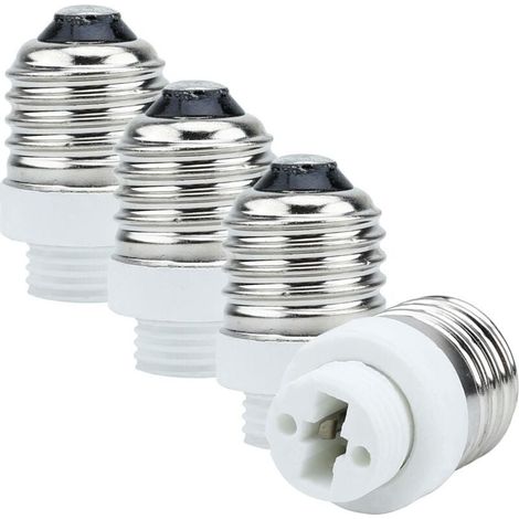 4x Lampenfassung-adapter E27 G9 In Weiss – Satz Aus 4 Fassungsumwandlern Für Glühlampen, Led-lampen, Halogenlampen Und Energiesparlampen