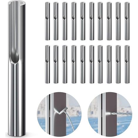 20er-pack Unsichtbare, Verstellbare Edelstahl-316-seile Mit 3,2 Mm (1/8 Zoll) Durchmesser Für Eckpfosten Und Wandhalterungen Aus Metall