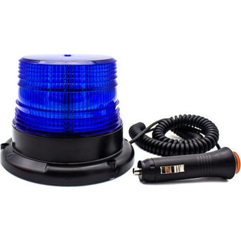 Blaue Led-blinkleuchte, Magnetische Blink-warnleuchte Für Fahrzeuge Mit 12-24 V Zigarettenanzünder