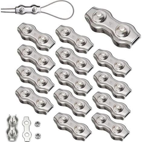 14 Stück Duplex-klemmen M4 Kabel Metallklemmen Edelstahl 304 Duplexzangen Für Seilbeschläge Aus 4 Mm Metallseil