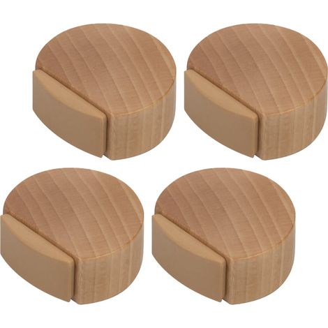 Türstopper Zum Kleben – Holztürstopper Für Boden Und Parkett – Klebender Türanschlag – Diskreter Und Eleganter Türpuffer – 4er-set (buche)