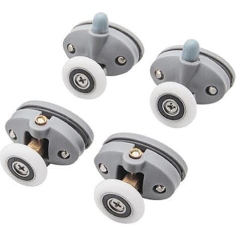 Duschtürrollen, Abs-kunststoff-rollen Für Schiebetüren, Laufrollen Für Duschkabinen Im Badezimmer (farbe: 2 Stück Oben, 2 Stück Unten, Größe: 23 Mm)