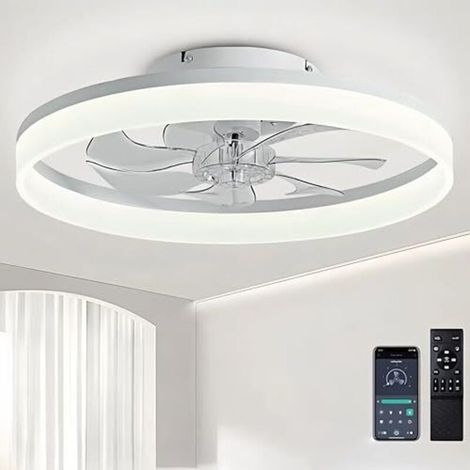 Deckenventilator 40 Cm Mit Beleuchtung, 48 W, 220 V, Dimmbare Deckenbeleuchtung Mit Fernbedienung Und App, 6 Geschwindigkeitsstufen, Lampe Mit Ventilator Und Zeitschaltuhr