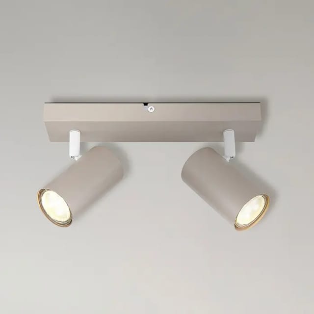 Deckenleuchte Deckenlampe Wohnzimmerlampe Metall Sandfarben Drehbar L 26 Cm