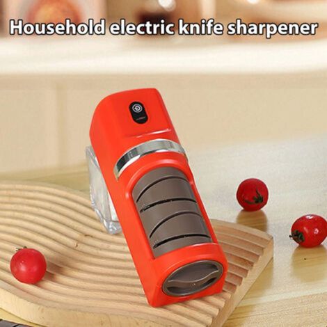 Aiguiseur Électrique Rouge Pour Couteaux Et Outils De Cuisine Pratique Et Rapide -