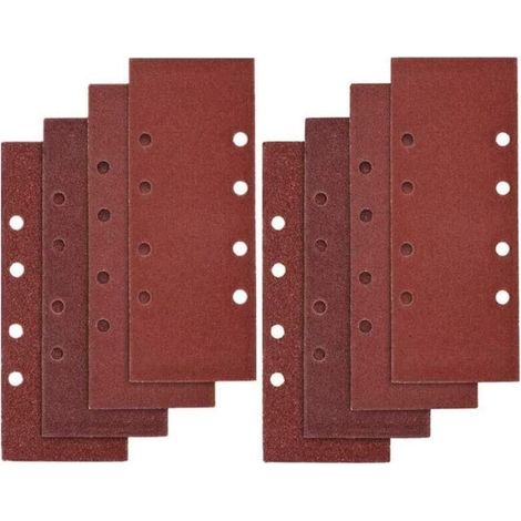 40 Stück Schleifpapier, 93 X 185 Mm Schleifblätter Für Schwingschleifer Mit 8 Löchern, Gemischt Körnung P40, P60, P80, P100