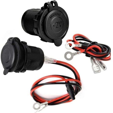 2er-set Zigarettenanzünderdosen, Wasserdicht In Marinequalität Für Boote, Motorräder Und Autos, Mit 0,6 M Anschlusskabel, 12 V/24 V Dc