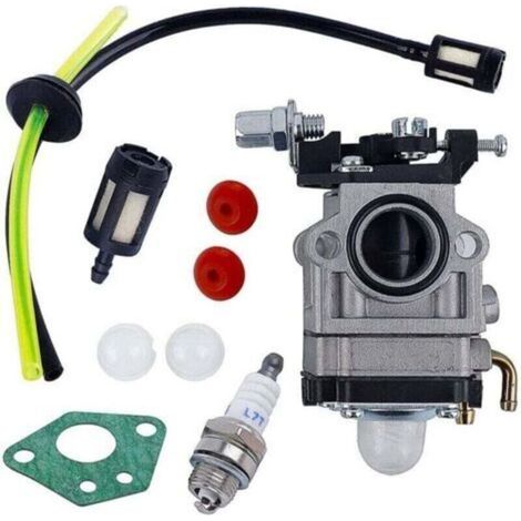 Rasenmäher-vergaser 52cc 49cc 43cc Vergaser-kit Mit Dichtung, Schlauch, Zündkerze Und Kraftstofffilter -