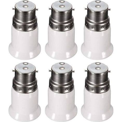 Fassung Adapter B22 Auf E27 Für Led-lampe, Ac 230v, Konverter-adapter Zur Umstellung Von B22 Auf E27, Bajonett-fassung Mit Schraubgewinde, 6er-pack – Rw Lampenfassung-adapter.