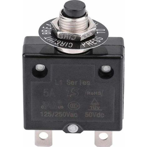 Leitungsschutzschalter 10a, Thermischer Schalter Mit Optionaler Rückstellung, 125-250v Ac 50v Dc Leitungsschutzschalter Mit Druckknopf Zum Schutz Vor Stromüberlastung