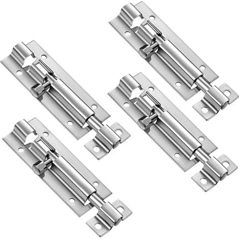 4er-set Sicherheitsriegel Für Schiebetüren Aus Edelstahl Mit 7,6 Cm Langen Schrauben