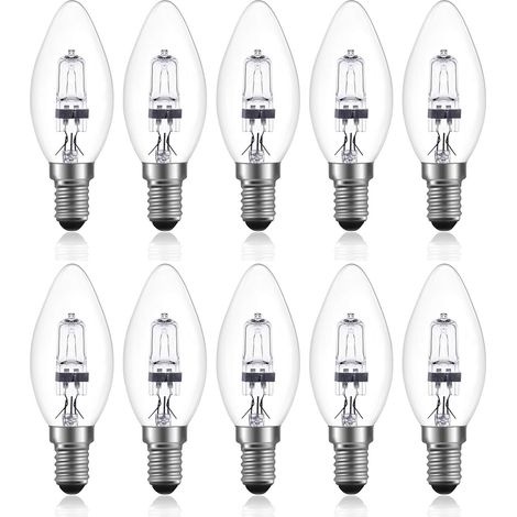 42w E14 C35 Dimmbare Halogen-ampulle Ac 220-240v Warmweiß 2700k E14 Transparente Halogen-kerzenlampe (10 Stück)
