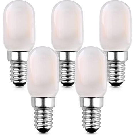 Led-filament-kerzenfassung-lampe, E14-led-kühlschranklampe, 1w Vintage-röhren-nachtlicht-lampe Warmweiß 2700k, 10w Äquivalent Nicht Dimmbar, 5er-pack