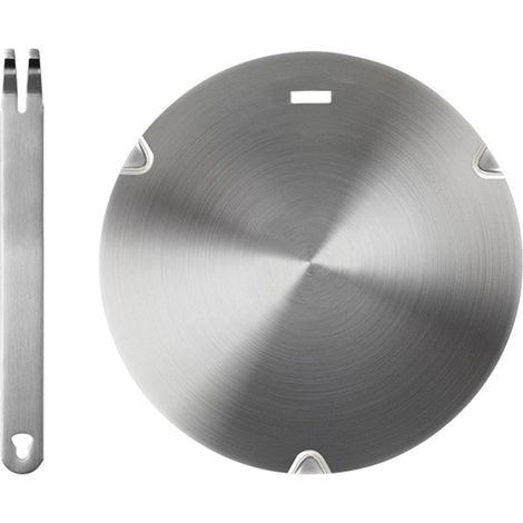 Wärmeverteiler Für Gaskochplatten – Induktions-schmorring Aus Edelstahl, 22 Cm, Mit Abnehmbarem Griff