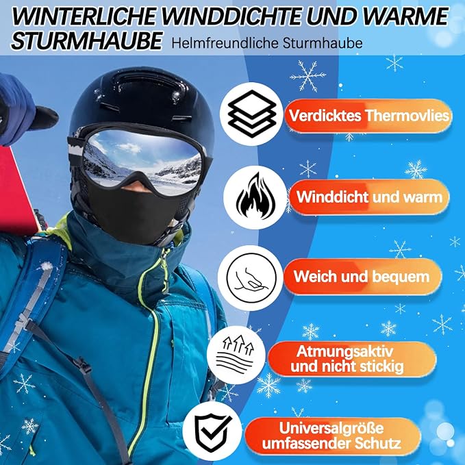 Winddichte Und Warme Winter-sturmhaube Zum Radfahren, Skifahren Und Motorradfahren Thermo-sturmhaube Für Damen Und Herren Schutzmaske Für Outdoor-radtouren.