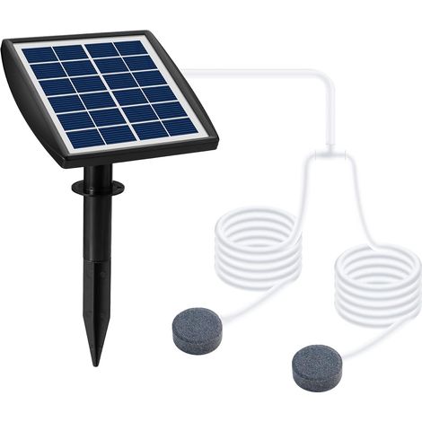 Pompe Solaire Pour Bassin – Solar-beckenbelüfter, Sauerstoffpumpe Mit 6 V, 2 W Zum Anschließen, Mit Schlauch Und 2 Ausperlst