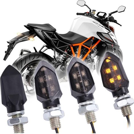 4 Stück Mini-led-blinker Für Motorrad, Wasserdicht, Zugelassen, Vordere Und Hintere Universal-blinkleuchten, 12v, Kompatibel Mit Harley, Kawasaki, Yamaha, Suzuki, Honda