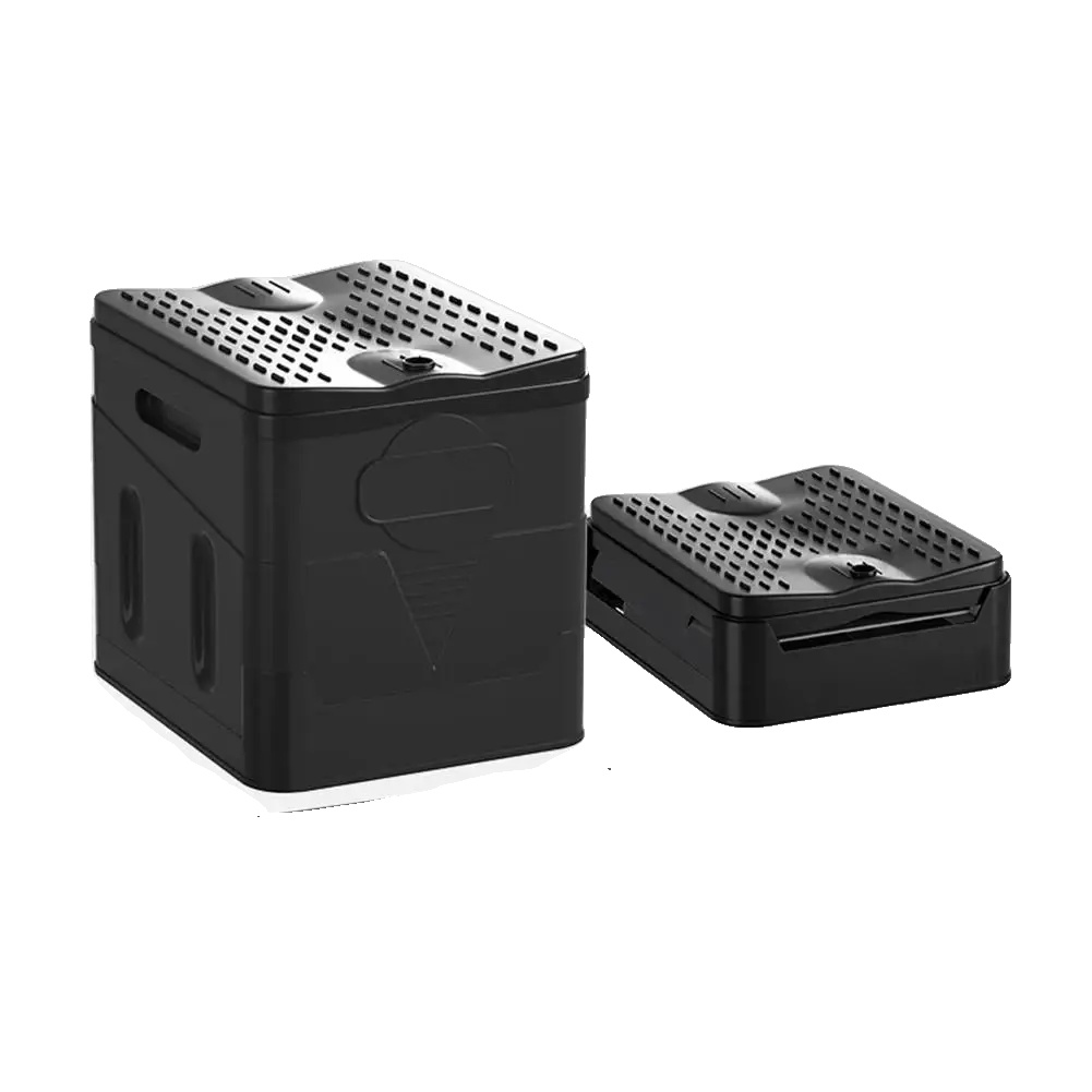 Tragbare Toilette, Langlebiges Gummi-material, Kompaktes Design, Schwarz