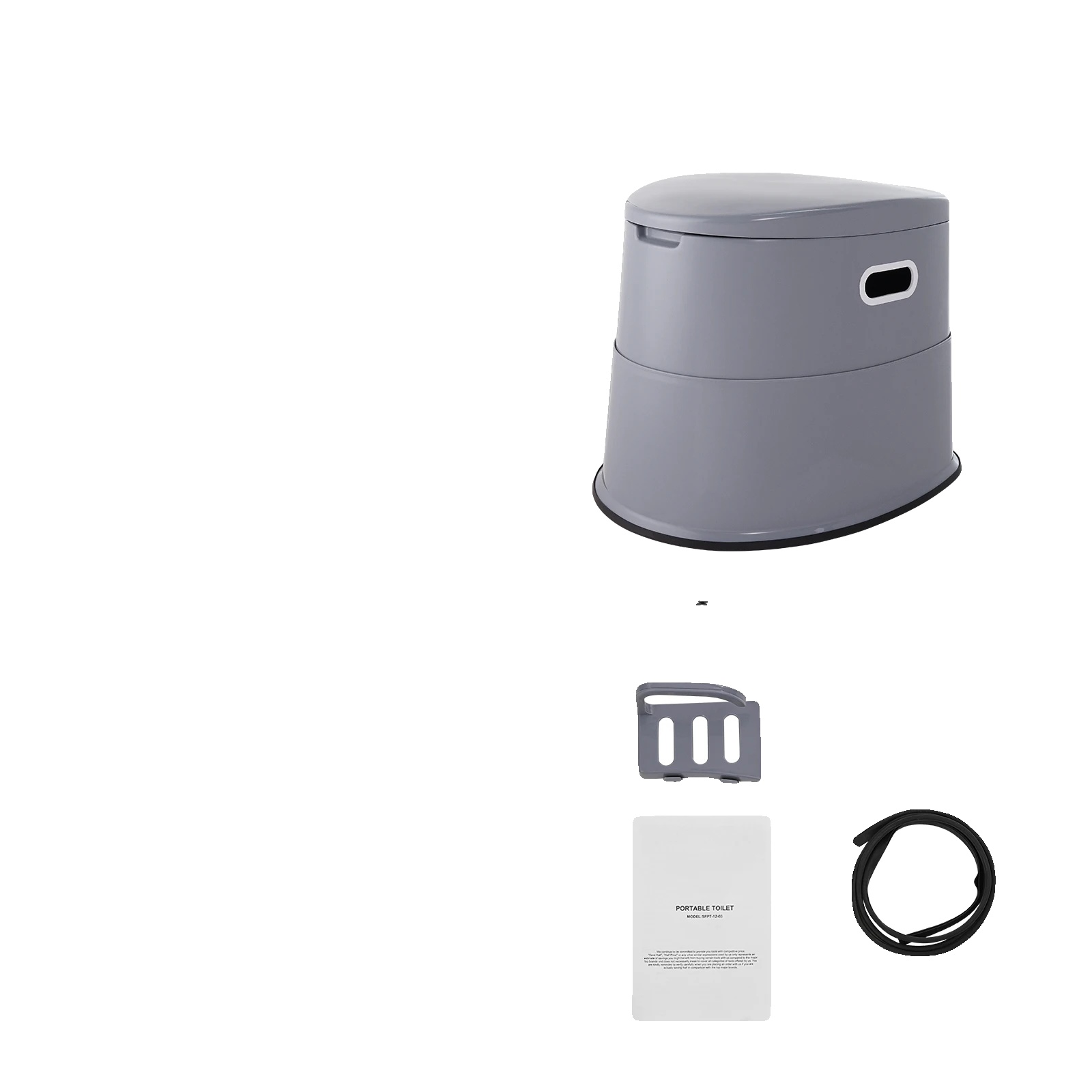 Tragbare Toilette, 4,9 Liter Kapazität, Abnehmbarer Papierhalter, Braun