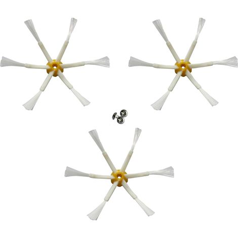 Seitenbürste Mit 6 Armen, Kompatibel Mit Dem Ersatzteil-kit Für Roomba 500, 600 Und 700, 3er-pack