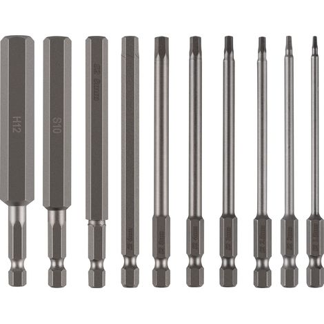 10 Große Sechskant-stecknüsse 100 Mm, 1,5–12 Mm, S2-stahl-sechskant-bits, 1/4-zoll-bohrer