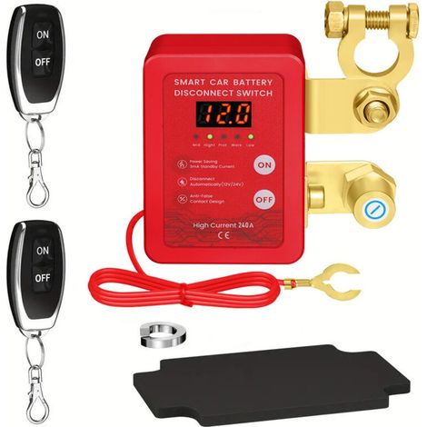 12-v-batterietrennschalter Mit Kabelloser Fernbedienung, Batterietrennschalter Mit Abschaltfunktion, Diebstahlschutz-batterietrennschalter 240 A, Für Auto, Wohnmobil, Atv, Lkw, Boot