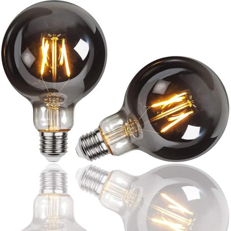 Ampoule Edison, 2 Stück G95 E27 4w Led-birne Vintage Deko-lampe Retro-filament Antike Birne Warmweiß Für Restaurants, Cafés, Fenster, Ausstellungsstücke, Glühlampen [klasse En