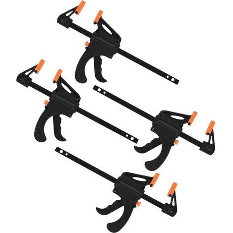 4-teiliger Einhand-zwang, Ratschen-klemmzange, Schnell-ratschen-lösezwingen, Holz-klemmzwingen, Kunststoff-spanngurte - 4 Zoll